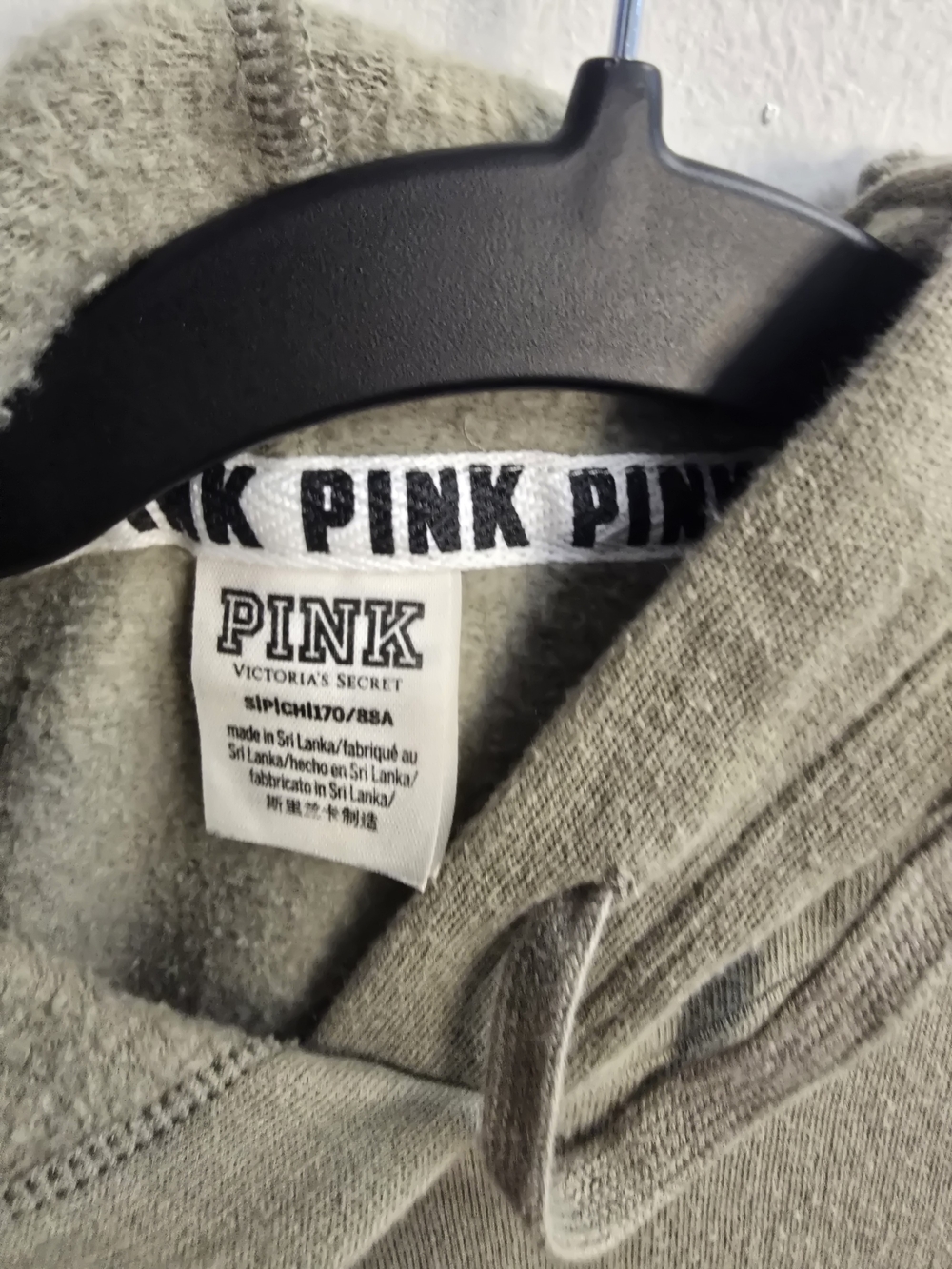 PINK Victoria's Secret Men's Olive Green Pullover Hoodie Sweater